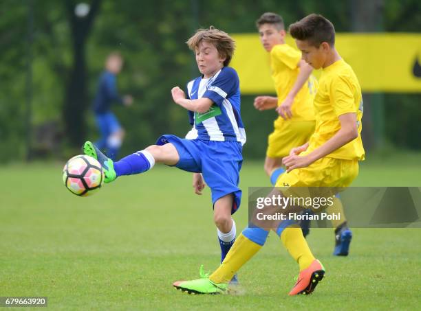 Simon Markl of Hertha BSC U14 during the Nike Premier Cup 2017 on May 6, 2017 in Berlin, Germany.