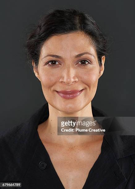 studio portrait of woman - black hair stock pictures, royalty-free photos & images