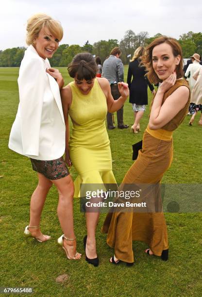 Helen George, Vikki Stone and Laura Main attend the Audi Polo Challenge at Coworth Park on May 6, 2017 in Ascot, United Kingdom.