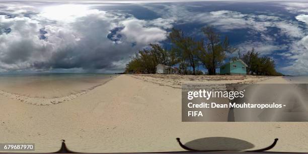 General view of one of islands beaches during the FIFA Beach Soccer World Cup Bahamas 2017 on May 3, 2017 on Cat Island, Bahamas.