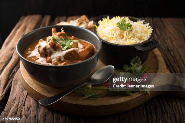 indian chicken curry meal. - indian food stock pictures, royalty-free photos & images