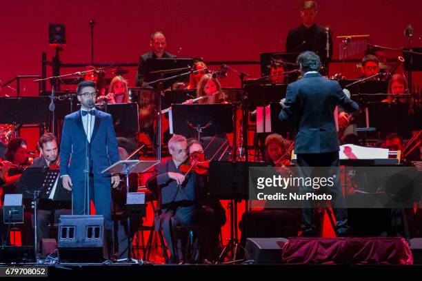 Italian Band Il Volo performs in a sold out concert in Turin, Italy, on May 5, 2017.