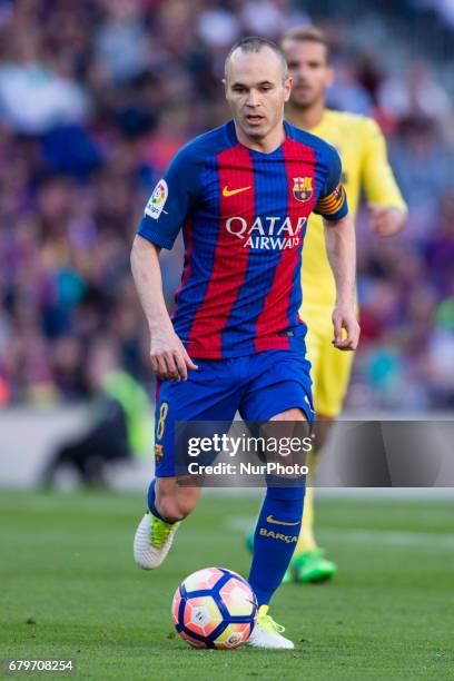 Andres Iniesta of FC Barcelona during the Spanish championship Liga football match between FC Barcelona vs Villareal at Camp Nou stadium on May 6,...