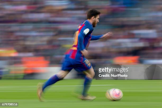 Leo Messi FC Barcelona during the Spanish championship Liga football match between FC Barcelona vs Villareal at Camp Nou stadium on May 6, 2017 in...
