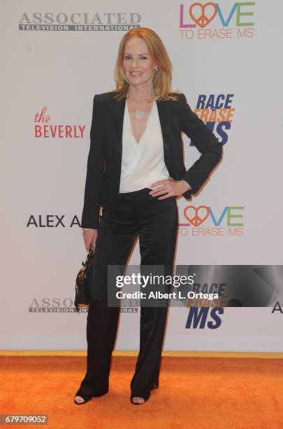 Actress Marg Helgenberger arrives for the 24th Annual Race To Erase MS Gala held at The Beverly Hilton Hotel on May 5, 2017 in Beverly Hills,...