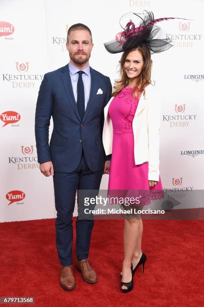 Stephen Amell and Cassandra Jean attend the 143rd Kentucky Derby at Churchill Downs on May 6, 2017 in Louisville, Kentucky.