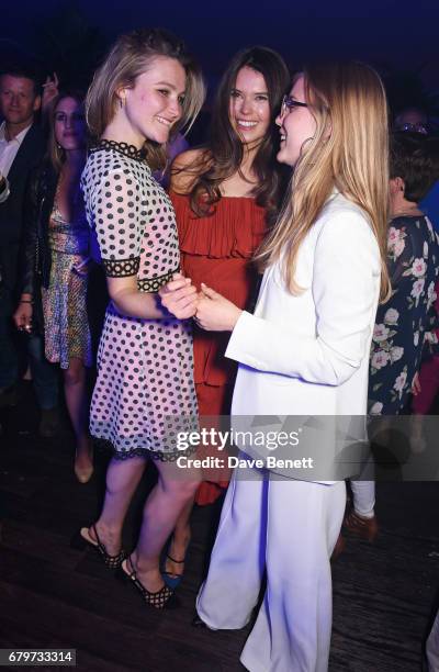 Amber Atherton, Sarah Ann Macklin and Alexandra Carl attend the Audi Polo Challenge at Coworth Park on May 6, 2017 in Ascot, United Kingdom.