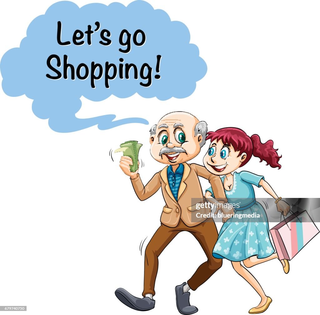 Old man with money and young girl