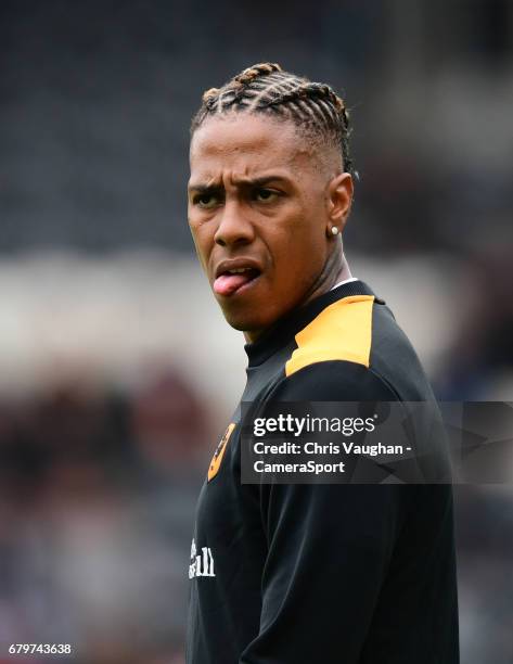 Hull City's Abel Hernandez during the pre-match warm-up prior to the Premier League match between Hull City and Sunderland at KCOM Stadium on May 6,...