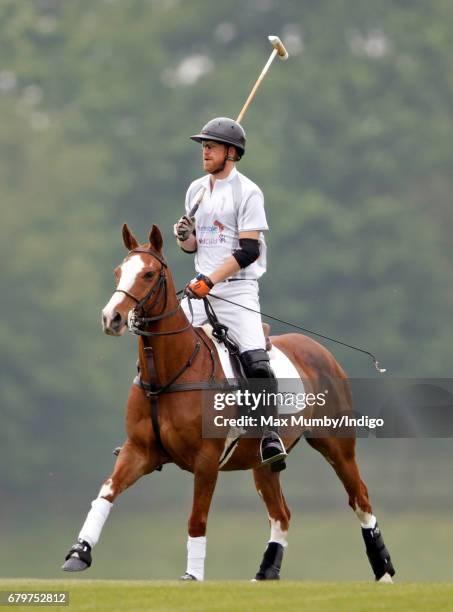 Prince Harry takes part in Audi Polo Challenge at Coworth Park Polo Club on May 6, 2017 in Ascot, England.