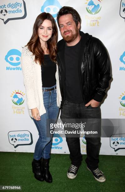 Actress Jonna Walsh and singer Lee DeWyze attend Celebrities To The Rescue! at CBS Studios on May 6, 2017 in Los Angeles, California.