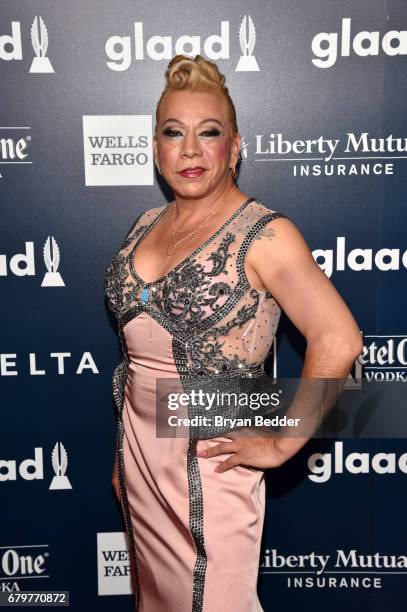 Nominee Bamby Salcadeo attends 28th Annual GLAAD Media Awards at The Hilton Midtown on May 6, 2017 in New York City.