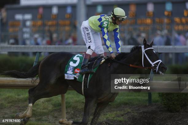 Jockey John Velazquez rides Always Dreaming after winning the 143rd running of the Kentucky Derby at Churchill Downs in Louisville, Kentucky, U.S.,...