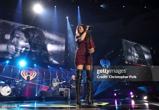 Singer Karen Fairchild of Little Big Town performs onstage during the 2017 iHeartCountry Festival, A Music Experience by AT&T at The Frank Erwin...