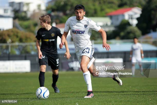 Emiliano Tade of Auckland City in action during the OFC Champions League Final match between Team Wellington and Auckland City at David Farrington...