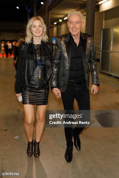 Hans-Peter Geerdes aka HP Baxxter and his girlfriend Lysann Geller attend the after show during the finals of the tv competition 'Deutschland sucht...