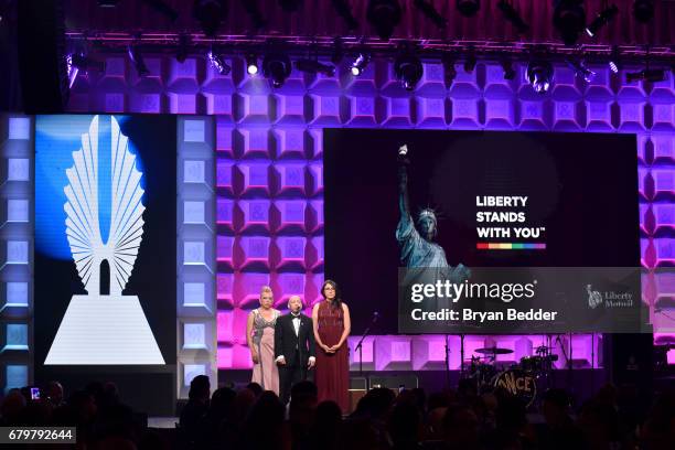 Bamby Salcedo, Kylar W. Broadus, Sydney Freeland speak on stage at the 28th Annual GLAAD Media Awards at The Hilton Midtown on May 6, 2017 in New...