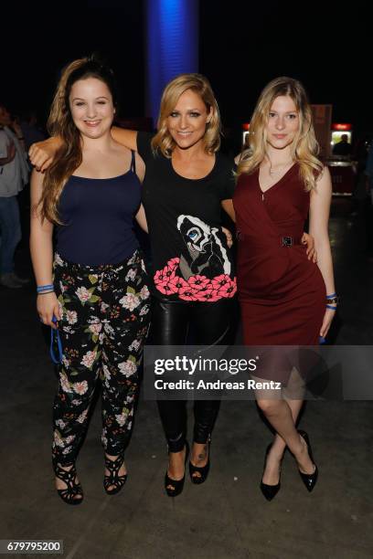 Michelle with her daughters Celine Oberloher and Marie-Louise Reim attend the after show party during the finals of the tv competition 'Deutschland...