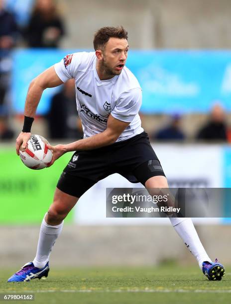 Ryan Brierley of Toronto Wolfpack passes the ball during the second half of a Kingstone Press League 1 match against Oxford RLFC at Lamport Stadium...