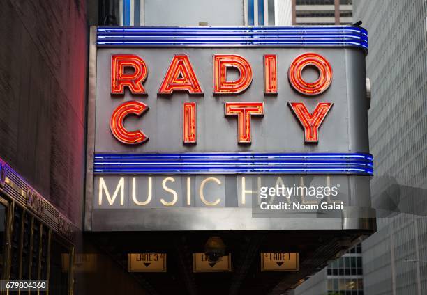 View outside of Radio City Music Hall on May 6, 2017 in New York City.