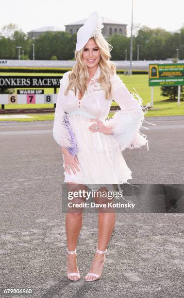 Personality Kim Zolciak hosts the Kentucky Derby hat contest at Empire City Casino at Yonkers Raceway on May 6, 2017 in Yonkers, New York.