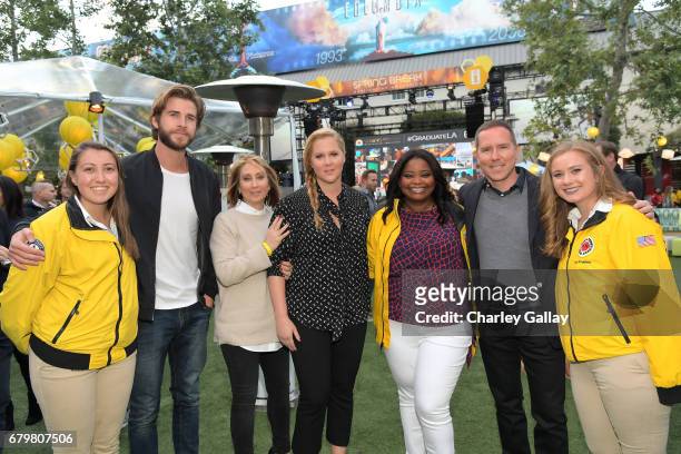 Actor Liam Hensworth , CEO of 20th Century Fox Stacey Snider , comedian Amy Schumer , host and host Octavia Spencer with City Year AmeriCorps members...