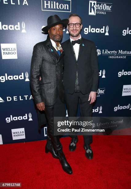 Billy Porter-Smith and Adam Porter-Smith attend the 28th Annual GLAAD Awards at New York Hilton Midtown on May 6, 2017 in New York City.