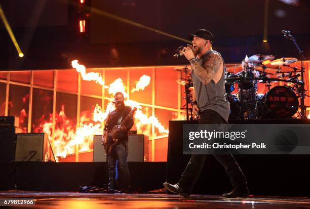 Singer Brantley Gilbert performs onstage during the 2017 iHeartCountry Festival, A Music Experience by AT&T at The Frank Erwin Center on May 6, 2017...