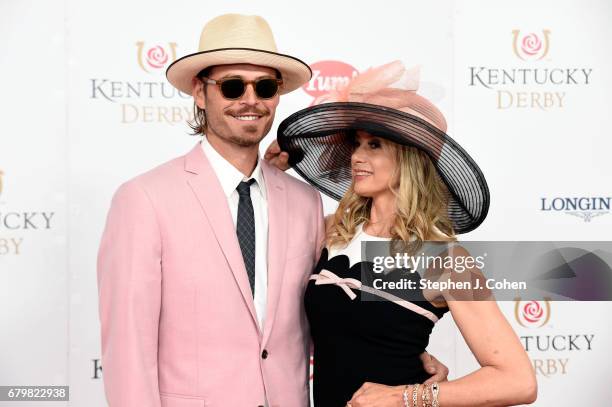 Christopher Backus and Mira Sorvinp attend the 143rd Kentucky Derby at Churchill Downs on May 6, 2017 in Louisville, Kentucky.