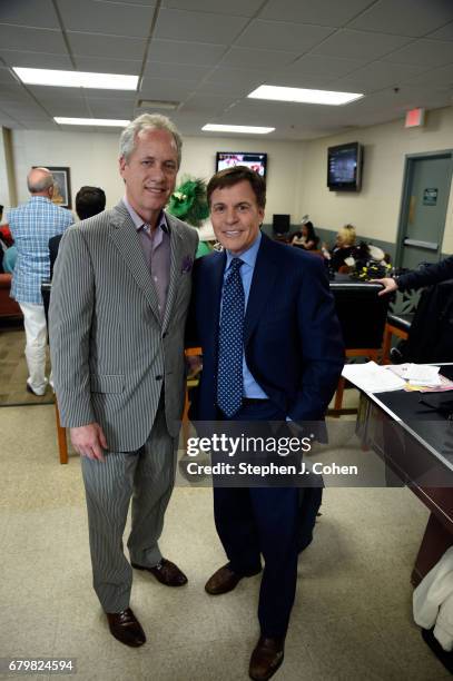 Louisville Mayor Greg Fischer and Bob Costas attends Churchill Downs on May 6, 2017 in Louisville, Kentucky.