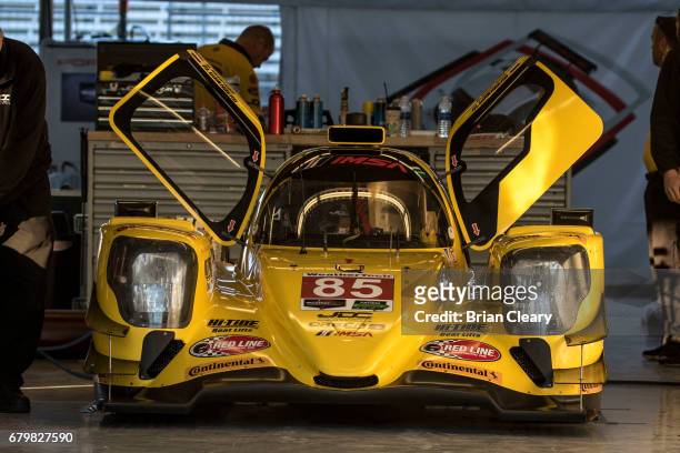 The ORECA LMP2 of Misha Goikhberg, of Russia, and Stephen Simpson, of South Africa, is shown in the paddock before the Advance Auto Parts Sportscar...