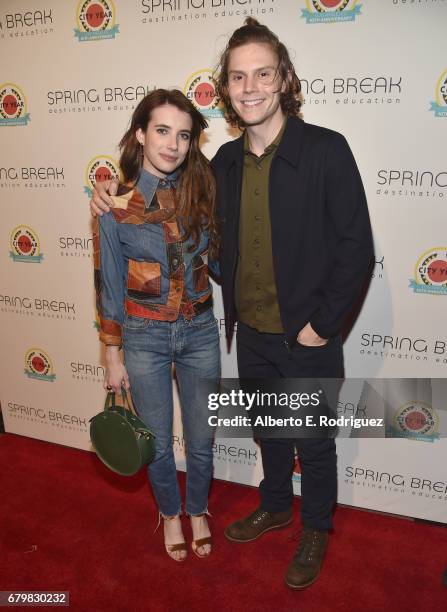 Actors Emma Roberts and Evan Peters attend City Year Los Angeles Spring Break on May 6, 2017 in Los Angeles, California.