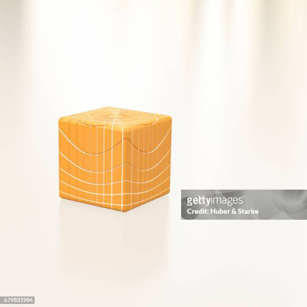 orange cube with network - kreativität foto e immagini stock