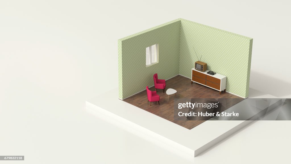 Tiny world, old-fashioned living room