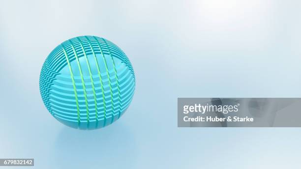 blue sphere with network - kreativität stockfoto's en -beelden