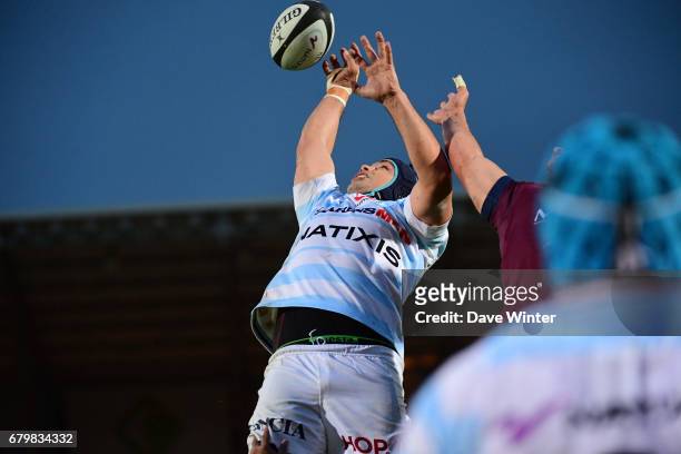 Francois Van Der Merwe of Racing 92 during the Top 14 match between Racing 92 and Union Bordeaux Begles on May 6, 2017 in Colombes, France.