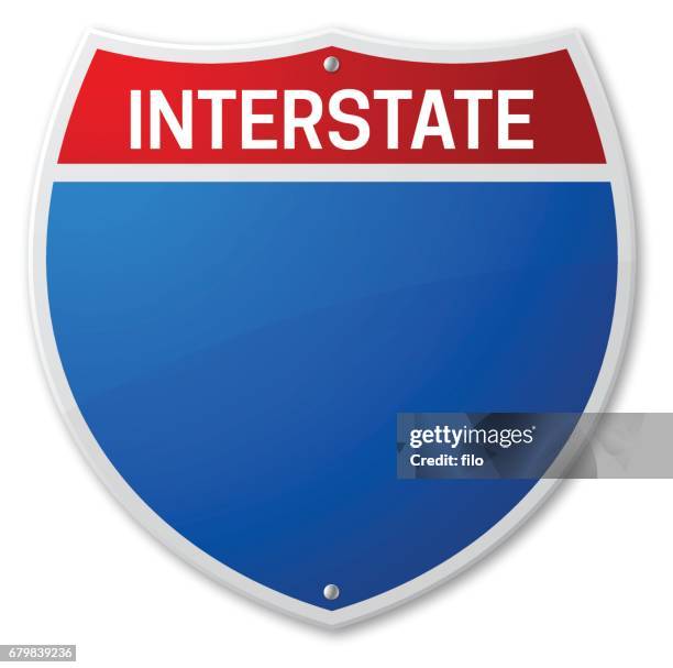 interstate road sign - multiple lane highway stock illustrations