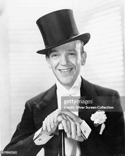 American actor, singer and dancer Fred Astaire as Jerry Travers in the musical comedy film 'Top Hat', 1935.