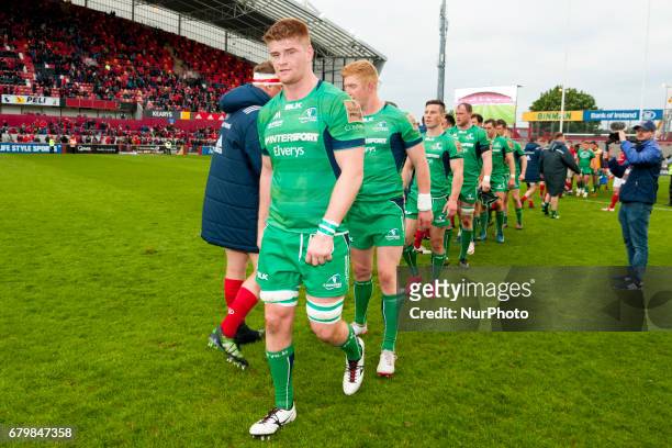 Sean O'Brien of Connacht disappointed after the Guinness PRO12 rugby match between Munster Rugby and Connacht Rugby at Thomond Park Stadium in...