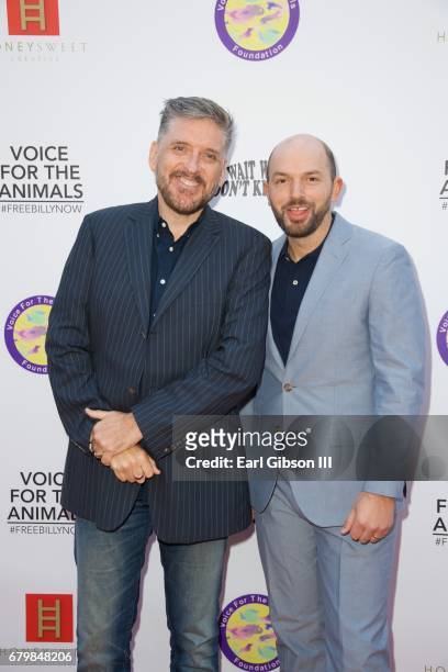 Television Host Craig Ferguson and actor Paul Scheer attend Wait Wait Don't Kill Me!-Benefit For Voice The Animals at Royce Hall on May 6, 2017 in...