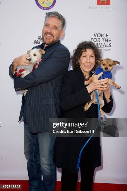 Craig Ferguson and Lily Tomlin attend Wait Wait Don't Kill Me!-Benefit For Voice The Animals at Royce Hall on May 6, 2017 in Los Angeles, California.