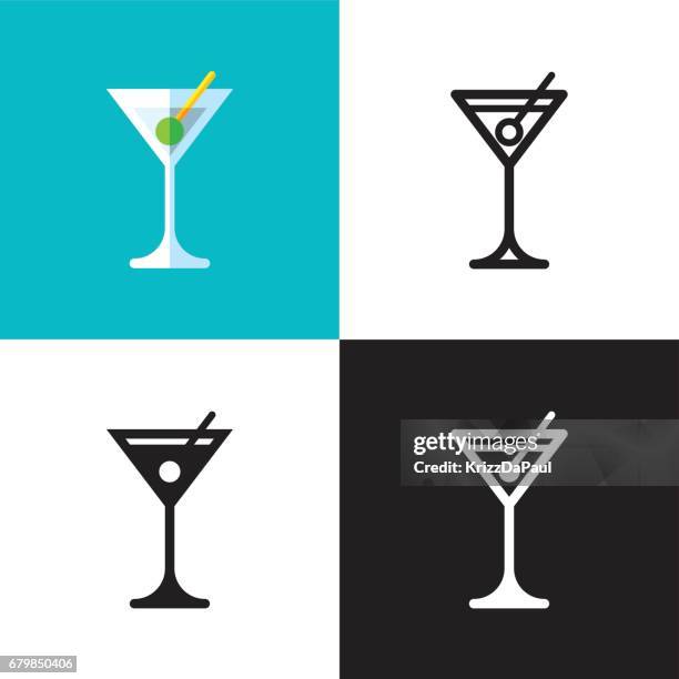 martini cocktail - martini stock illustrations