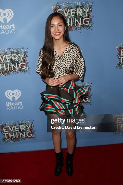 Musical artist Olivia Rodrigo attends the screening of Warner Bros. Pictures' "Everything, Everything" at the TCL Chinese Theatre on May 6, 2017 in...