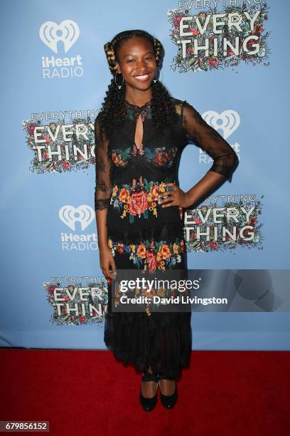 Actress Reiya Downs attends the screening of Warner Bros. Pictures' "Everything, Everything" at the TCL Chinese Theatre on May 6, 2017 in Hollywood,...