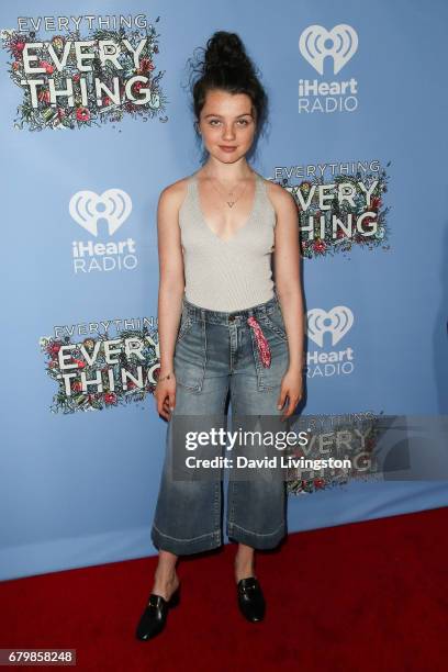 Actress Stefania LaVie Owen attends the screening of Warner Bros. Pictures' "Everything, Everything" at the TCL Chinese Theatre on May 6, 2017 in...