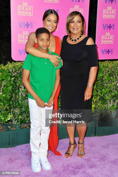 La La Anthony, son Kiyan and mother Carmen Surillo arrive at VH1's 2nd Annual 'Dear Mama: An Event To Honor Moms' at The Huntington Library on May 6,...