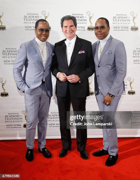 Antonie Von Boozier Ernie Anastos and Andre Von Boozier attend 60th Anniversary New York Emmy Awards Gala at Marriott Marquis Times Square on May 6,...