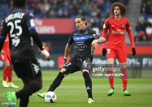 Enzo Crivelli of Bastia during the French Ligue 1 match between Paris Saint-Germain and SC Bastia at Parc des Princes stadium on May 6, 2017 in...