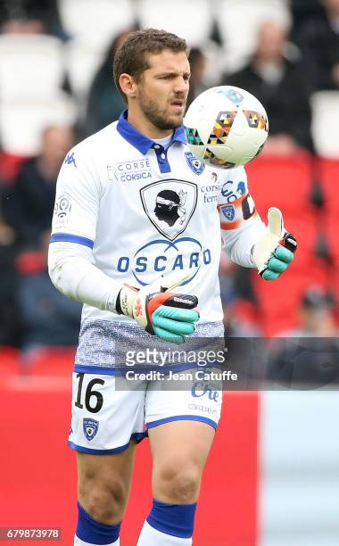 Goalkeeper of Bastia Jean-Louis Leca during the French Ligue 1 match between Paris Saint-Germain and SC Bastia at Parc des Princes stadium on May 6,...