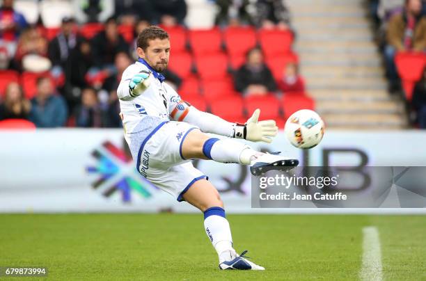 Goalkeeper of Bastia Jean-Louis Leca during the French Ligue 1 match between Paris Saint-Germain and SC Bastia at Parc des Princes stadium on May 6,...